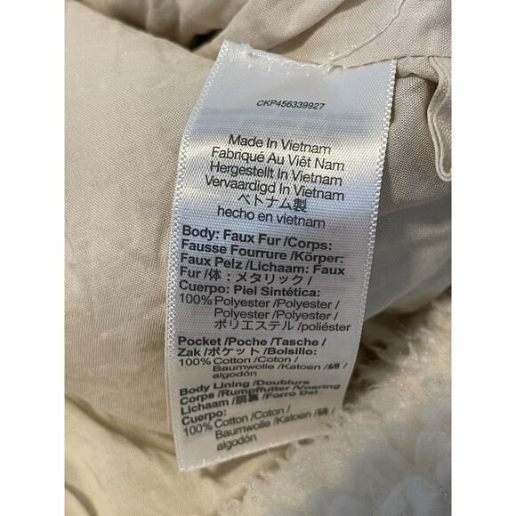 Madewell Resourced Sherpa Full Zip Jacket Cream Gingham Small - Picture 9 of 11